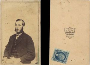 Portrait Card with Revenue Stamp on back - Americana