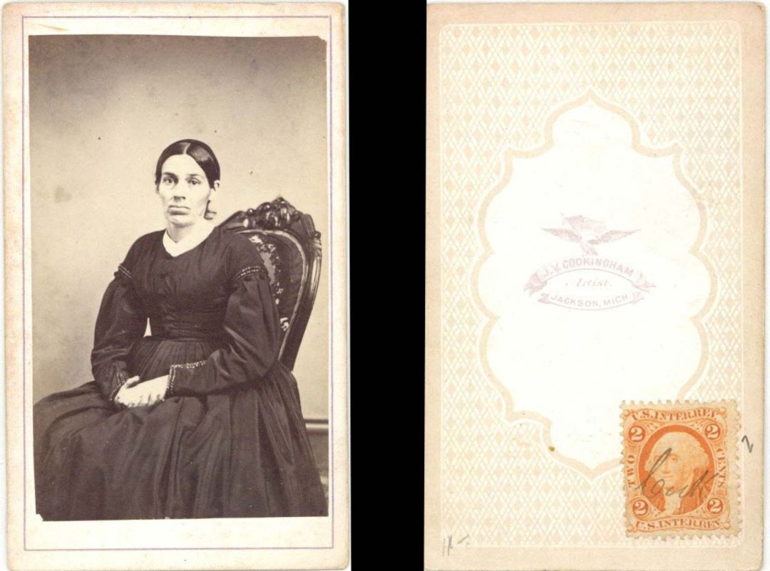 Portrait Card with Revenue Stamp on back - Americana