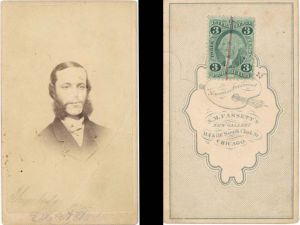 Portrait Card with Revenue Stamp on back - Americana