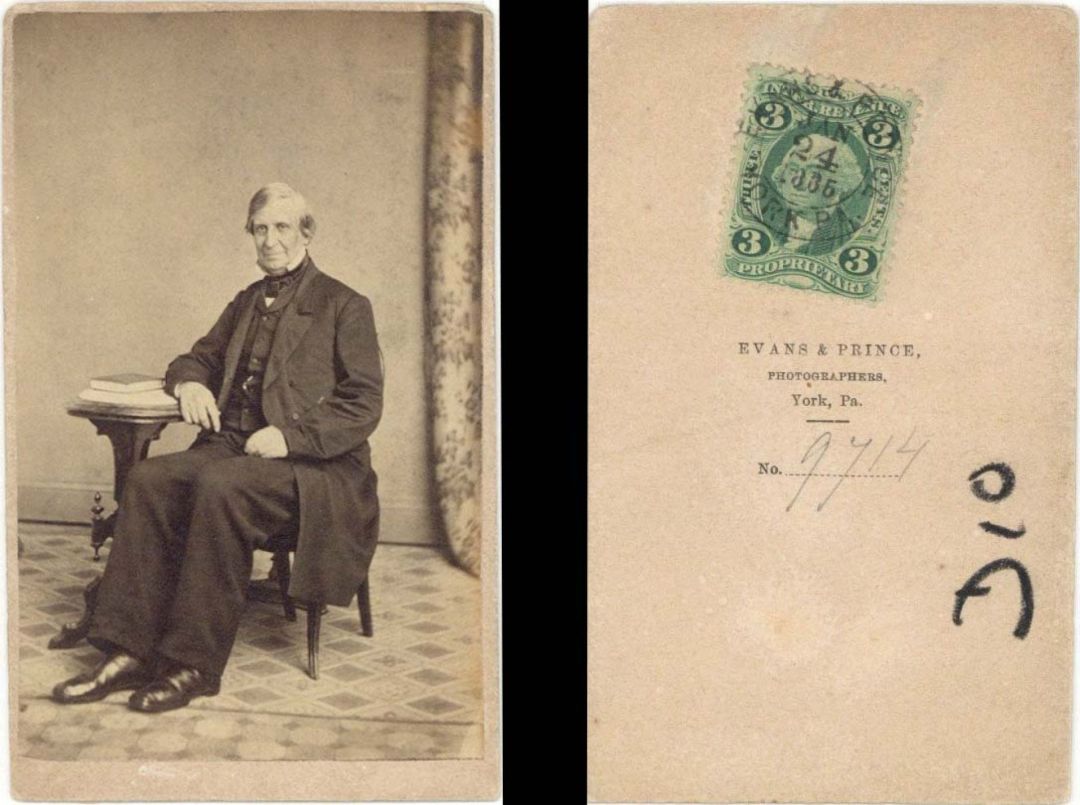 Portrait Card with Revenue Stamp on back - Americana