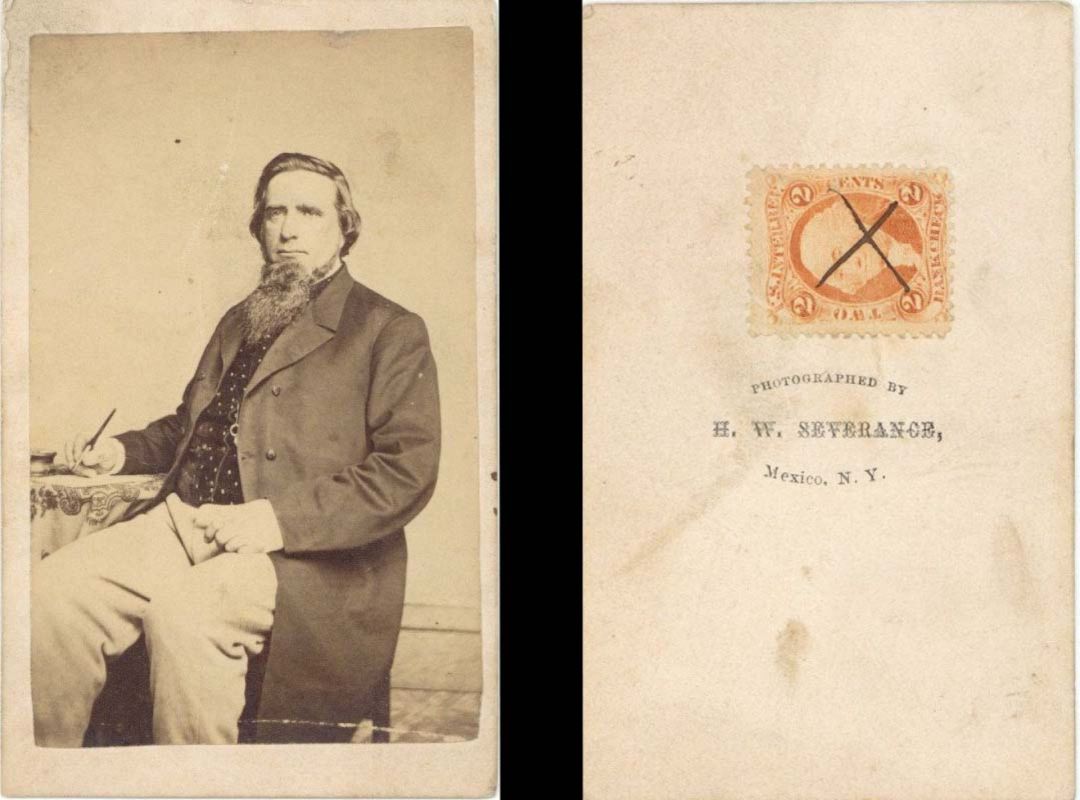 Portrait Card with Revenue Stamp on back - Americana