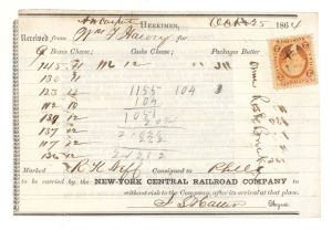 Receipt with Revenue Stamp - 1864 dated Americana