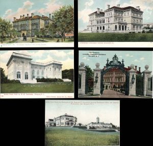 Group of 5 Postcards of Vanderbilt Mansions  -  Americana