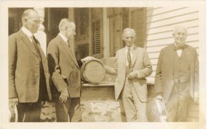 Photo Postcard of W. Rockefeller, Coolidge, Ford and Edison  -  Americana