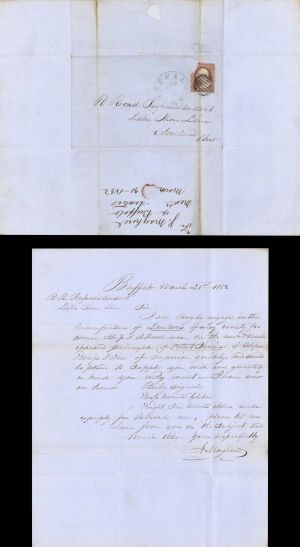 Handwritten Letter Regarding Lanterns  -  1852 dated Americana