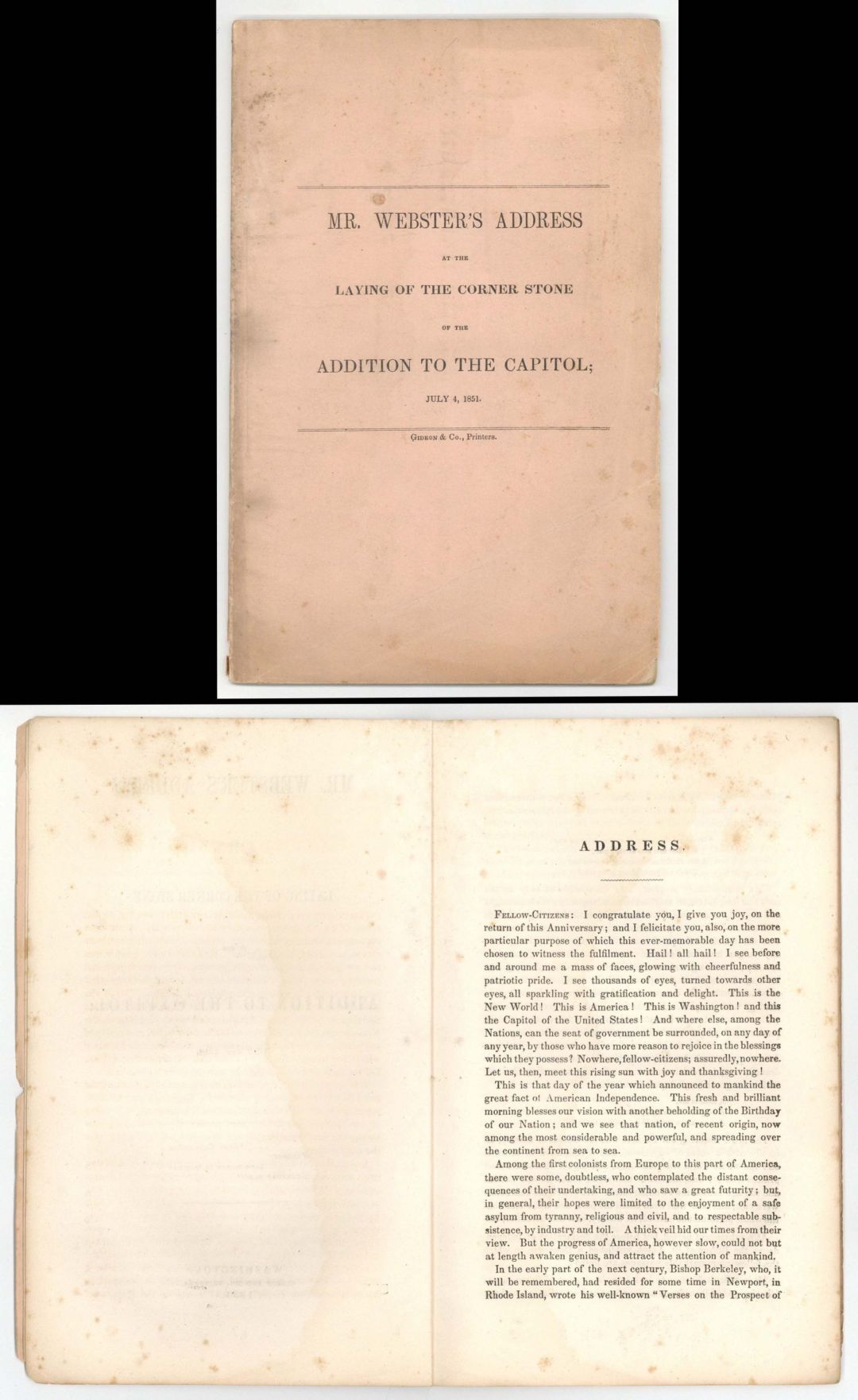 Speech of Daniel Webster - 1851 dated Americana