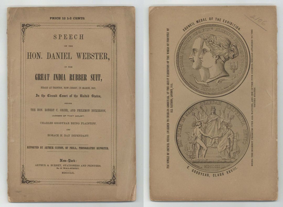 Speech of Daniel Webster - 1852 dated Americana