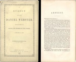 Eulogy of the late Daniel Webster - 1853 dated Americana