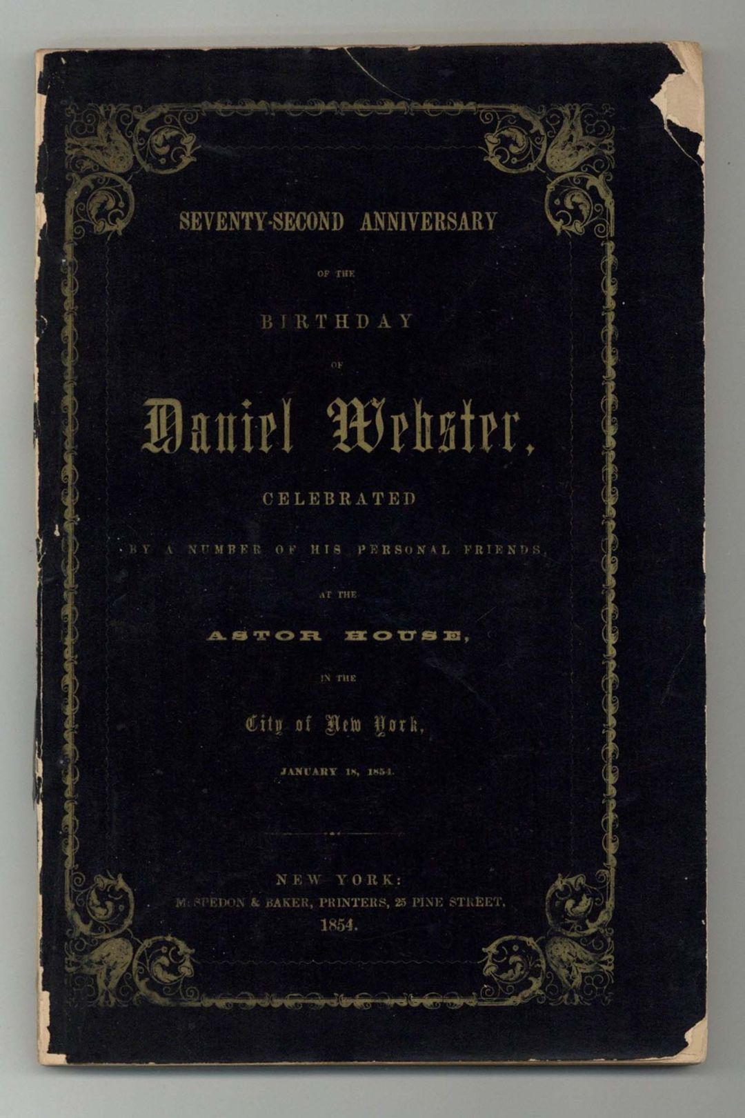 Birthday of Daniel Webster - 1854 dated Americana