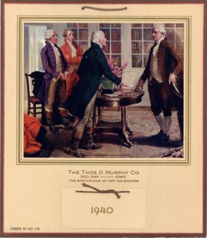 Sample Ad Calendar with George Washington - 1940 dated Americana Advertising Calendar