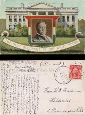 Political Postcard of William Howard Taft - 1906 dated Americana