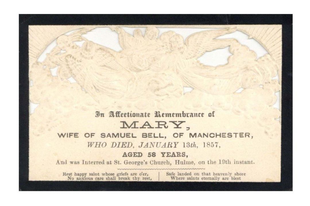 Mourning Card - 1857 dated Americana