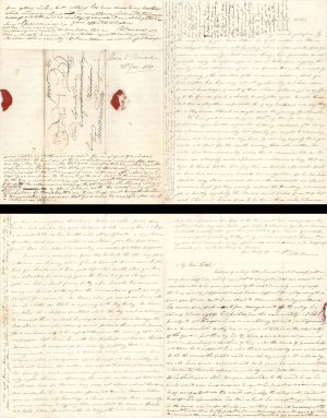 Handwritten letter from daughter to father -  1840 dated Americana