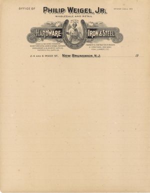 Philip Weigel, Jr. Letterhead - 1900's - Americana