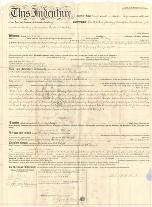  Indenture of Land Sale Document - 1860 dated Americana