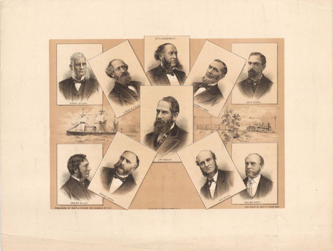 Pictures of Famous Financial and Business People - 1882  dated Americana