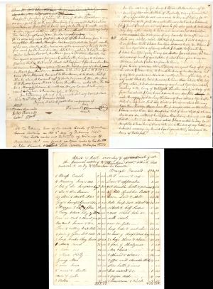 1844 dated Slavery Document - Will Naming Slaves - Americana