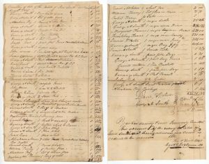 Inventory and Appraisement of Estate - 1825 dated Americana