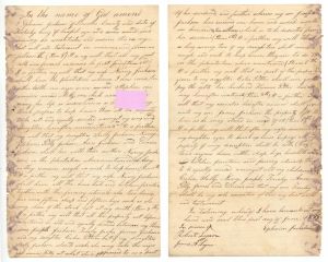 1829 dated Slavery Document - Estate Will of Ephraim Jackson - Americana