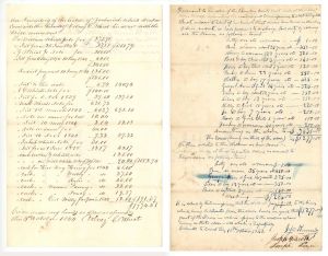 1842-43 dated Slavery Document - Inventory and Appraisement of Estate - 3 Documents - Americana