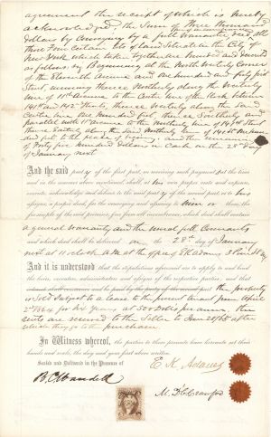 Article of Agreement with Revenue Stamp - 1865 dated Americana