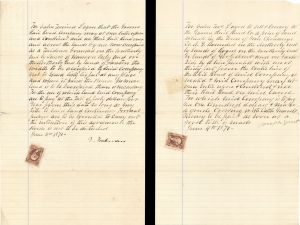 2 Handwritten Letters with Revenue Stamps - 1870 dated Americana