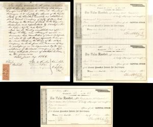 Cleveland, Painesville and Ashtabula RR Co. Transfer Sheets with Revenue Stamp - 1866 dated American