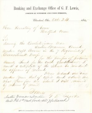 Revolutionary War Service Request Letter - 1855 dated Americana