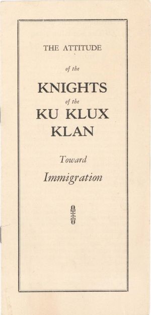 Knights of the Ku Klux Klan Booklet -  1920's dated Americana