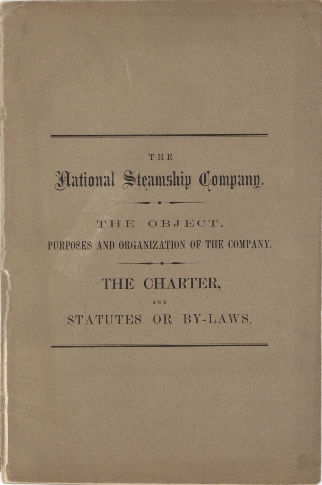 National Steamship Company Booklet -  1866 dated Americana