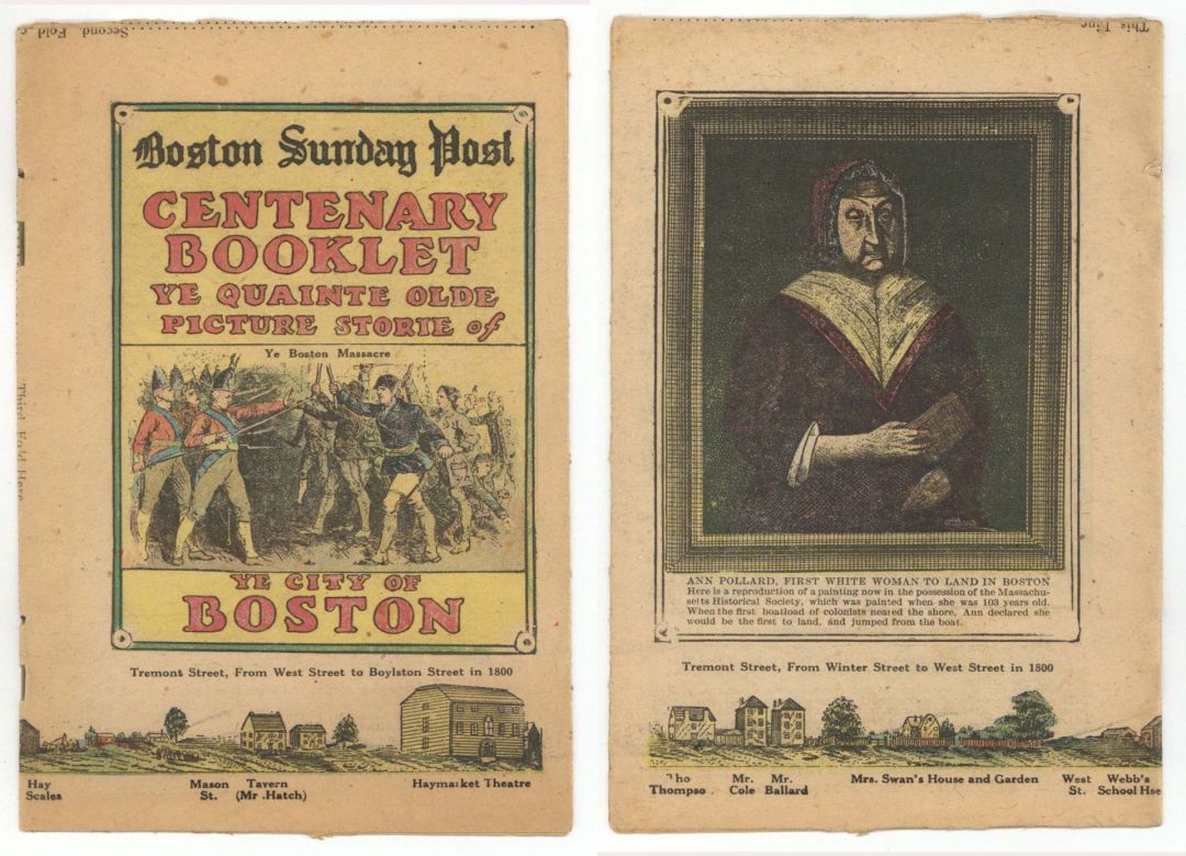 Boston Sunday Post Centenary Booklet -  1800 dated Americana