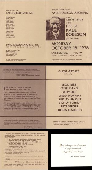 Tribute of Paul Robeson - 1976 dated Americana
