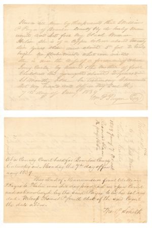 1839 dated Slavery Document - Emancipation Document - Americana