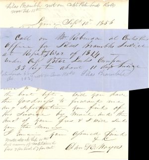 War of 1812 Pair of Letters - 1856 dated Americana