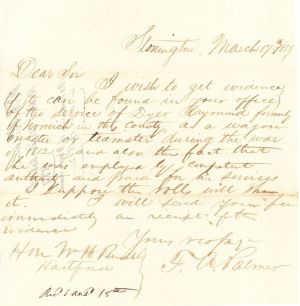 War of 1812 Letter - 1859 dated Americana