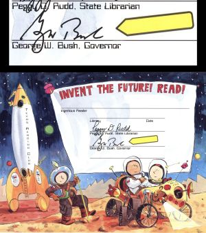 Texas Reading Club Certificate with George W. Bush Printed Signature - Americana