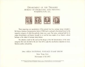 Souvenir Card # B-20 - Americana