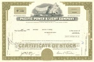Pacific Power and Light Co. - Stock Certificate