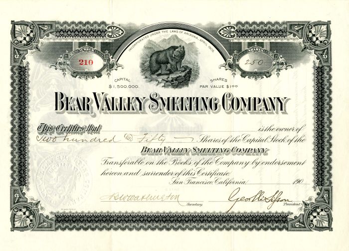 Bear Valley Smelting Co.