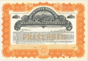 Studebaker Brothers Manufacturing Co. - Stock Certificate