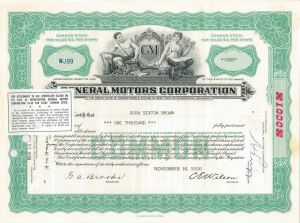 General Motors Stock Certificate - Extremely Rare Type!