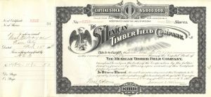 Mexican Timber Field Co. - 1903 dated Arizona Lumber Stock Certificate - Branch Company of the Atchison Topeka Santa Fe Railway