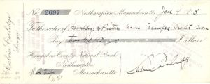 Calvin Coolidge signed Check dated 1912 or 1913 - Autograph Check - Presidential