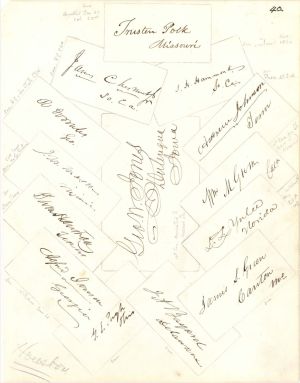Autographs of Sam Houston, Andrew Johnson, Senators, etc. in 1859 - Document Signed