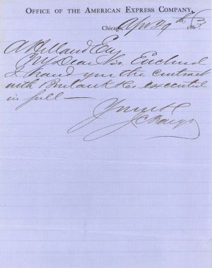 Office of the American Express Company Note signed by J.C. Fargo - 1863 dated Autograph 
