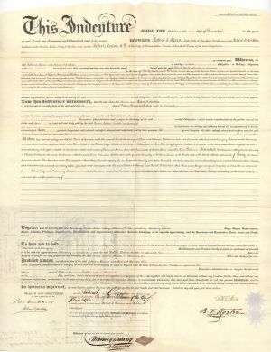 Robert L. Stevens signed Deed - 1847 dated Autograph