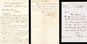 2 Letters signed by Samuel Sloan - 1872 and 1880 dated Autographs