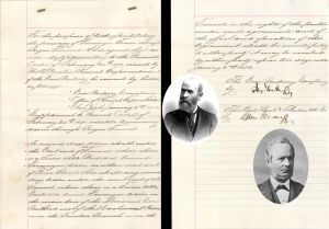 Agreement btw Erie Rwy and Del, Lack and West Rwy signed by Jay Gould and Sam Sloan