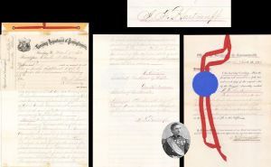 Treasury Department of Pennsylvania Document signed by J.F. Hartranft - 1873 dated Autograph