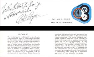 Card signed by Bill Pogue (William R. Pogue) - Autographs